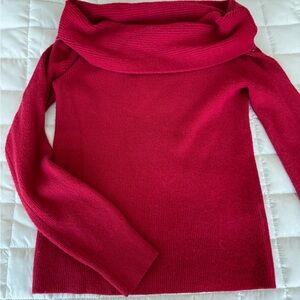 Leith Red off the shoulder  Sweater Smooth Knit